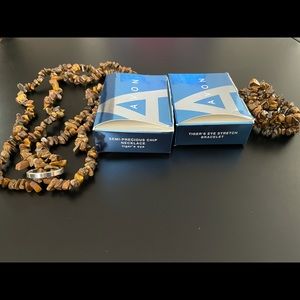 Avon Tiger’s eye necklace and stretch bracelet
